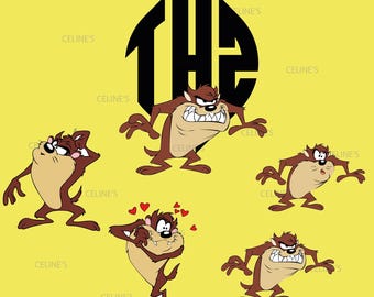 Taz SVG, Tasmanian Devil Clipart (5 SVG & PNG)
