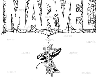 Spiderman, Telaraña de Spiderman, Logotipo de Spiderman, Araña, Camiseta de superhéroe - SVG - PNG - Descarga instantánea