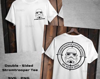 Soldado de asalto, Cara de soldado de asalto, Camiseta de Star Wars de doble cara, Star Wars - 2 archivos SVG y 2 archivos PNG - Descarga instantánea - Fondo transparente