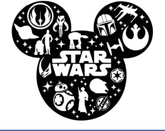 Mickey, Mickey Star Wars, Darth Vader, StormTrooper, Mickey Sublimation - SVG & PNG Files, Instant Download, Transparent Background