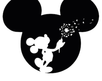 Mickey Dandelion Silhouette, SVG & PNG Files (Instant Download)