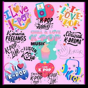K-POP PNG Designs - I love K-Pop - Instant download