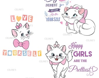 Aristocats, Aristocats Marie, Aristo Cat, Marie, Marie Cat SVG - 3 SVG & 3 PNG File Instant Download - Transparent Background