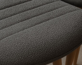 Handmade Upholstered Wooden Stool: Beech Legs, Modern Accent smoked