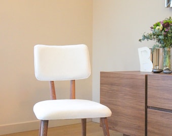 White Modern Dining Chair: Minimalist Wooden Furniture, Easy Assembly