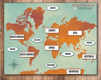 World Map Educational Printable: Continents & Oceans Activity (PDF)