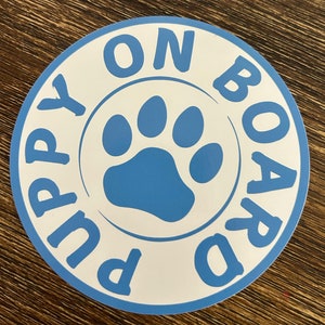 Puppy On Board Bumper Sticker
