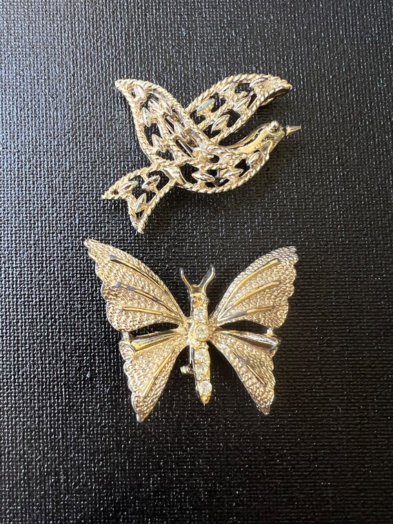 Vintage Gerry's Brooches, Dove and Butterfly Moth… - image 7
