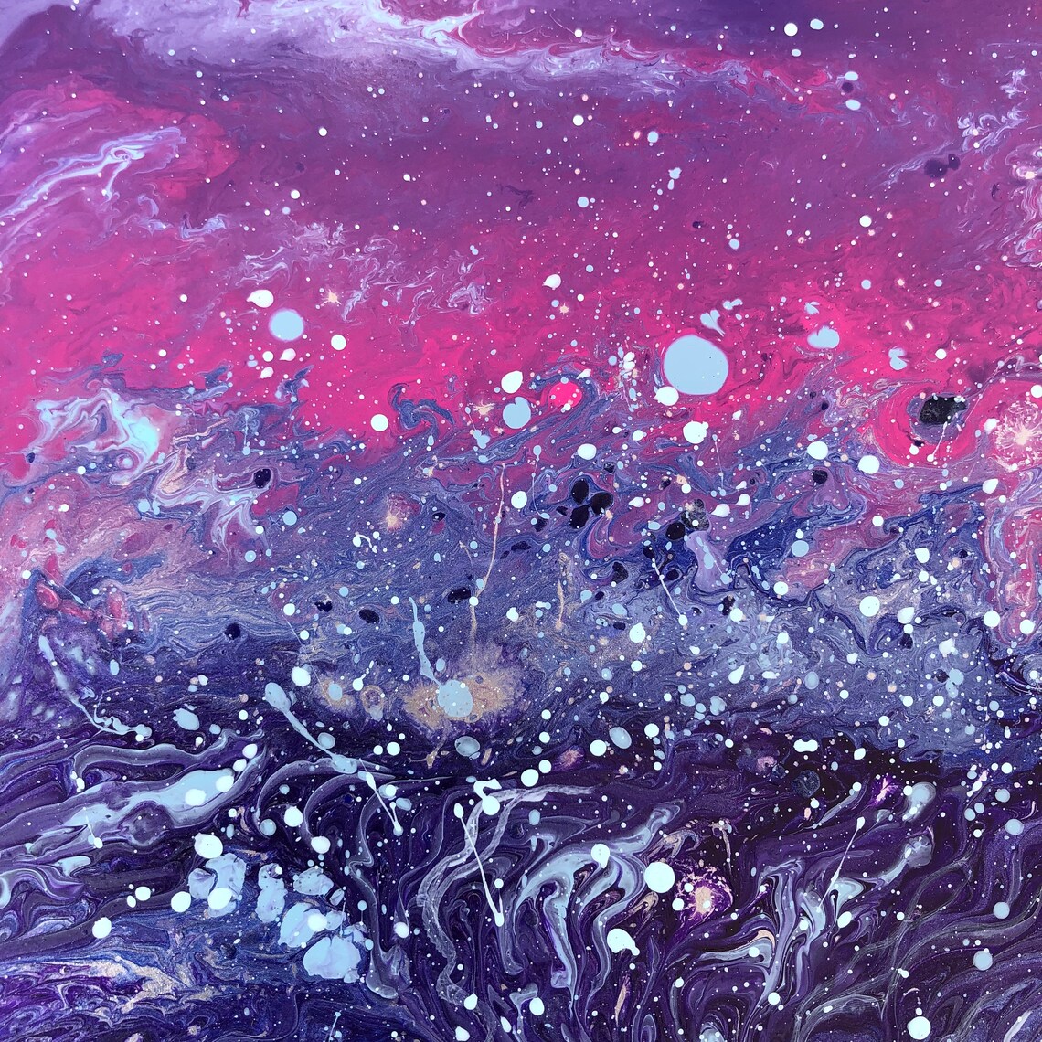 Abstract Acrylic Painting on Gesso Board The Wave Ready to Etsy