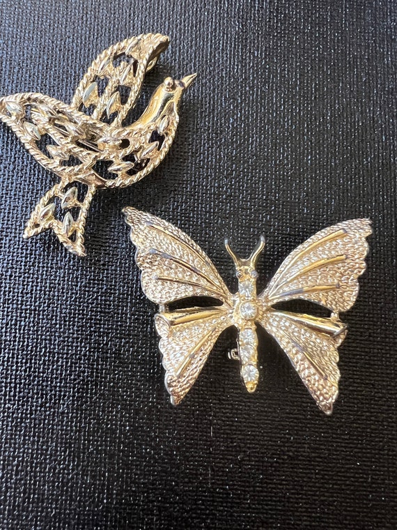 Vintage Gerry's Brooches, Dove and Butterfly Moth… - image 6