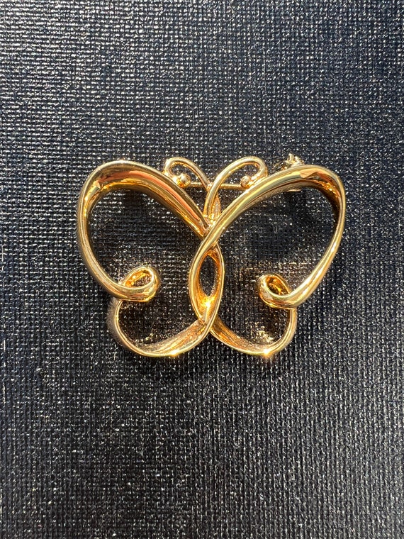 Vintage Anne Klein Butterfly Brooch, Minimalist St