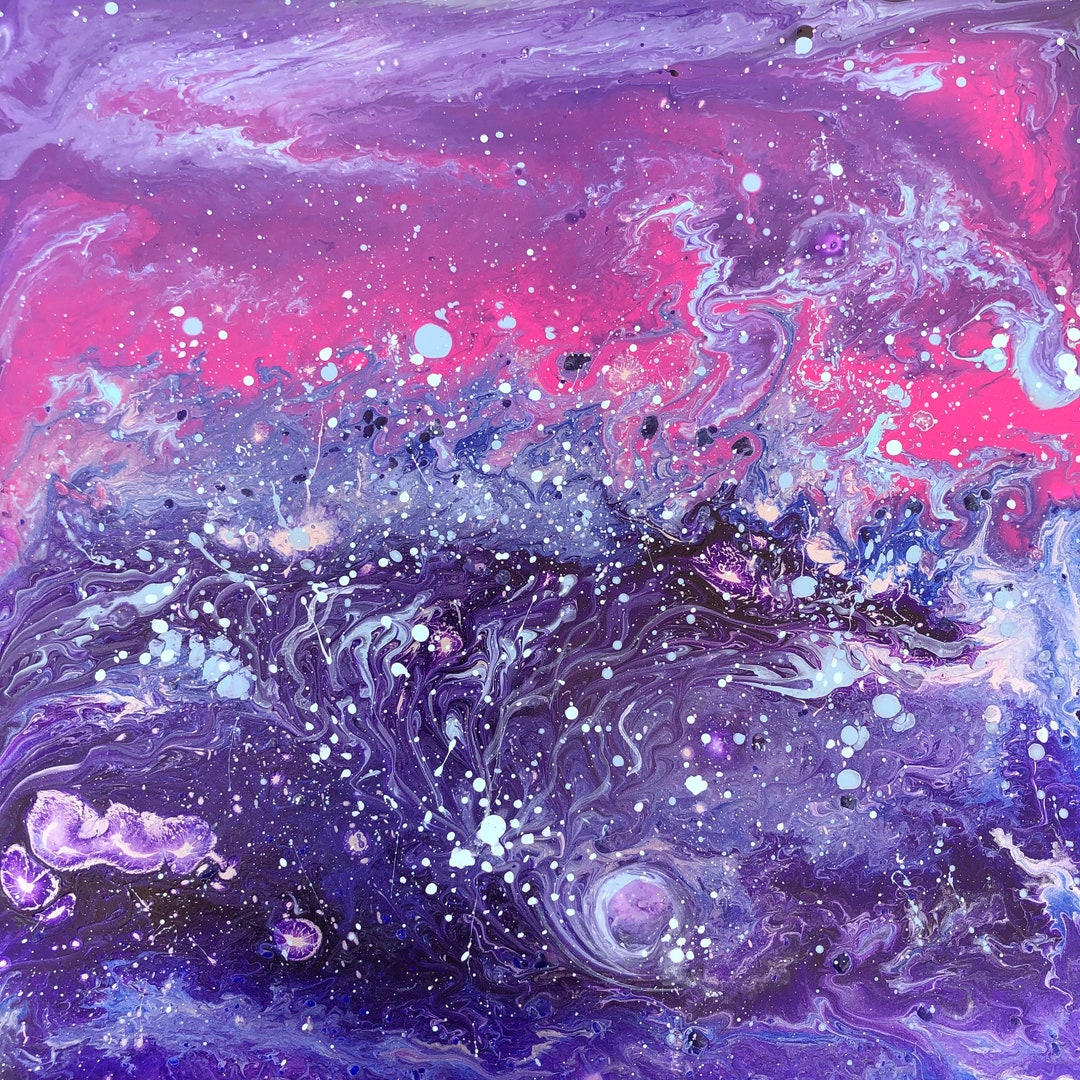 Abstract Acrylic Painting on Gesso Board the Wave Ready to Etsy