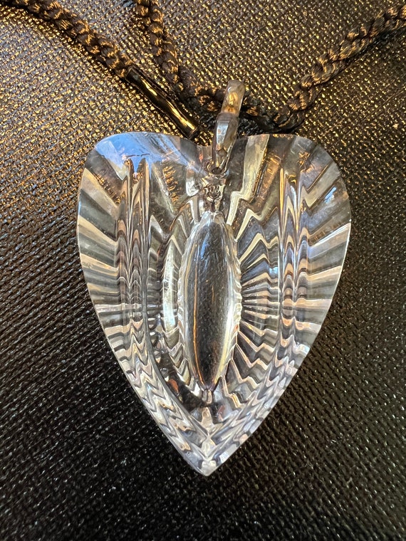 Vintage Waterford Crystal Heart Pendant In Origin… - image 2