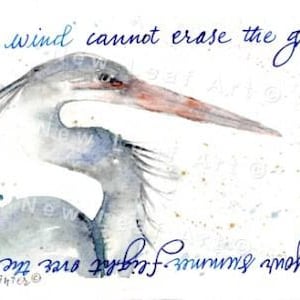 Blue Heron Greeting and Note Card, Heron Card, Bird Greeting Card, Crane, Bird Lover Card, Watercolor Blue Heron card, Watercolor Heron zdjęcie 1