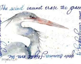 Blue Heron Greeting and Note Card,  Heron Card, Bird Greeting Card,  Crane, Bird Lover Card, Watercolor Blue Heron card, Watercolor Heron