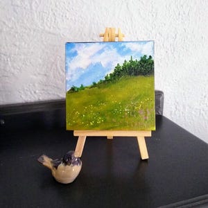 Original tiny landscape painting,  small landscape painting, original tiny landscape painting, tiny desk landscape painting