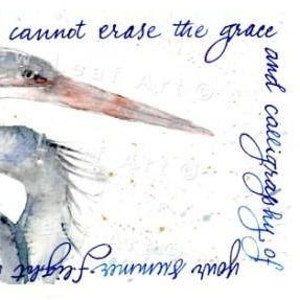 Blue Heron Greeting and Note Card, Heron Card, Bird Greeting Card, Crane, Bird Lover Card, Watercolor Blue Heron card, Watercolor Heron image 4