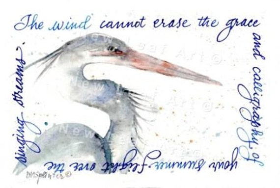 Blue Heron Greeting and Note Card,  Heron Card, Bird Greeting Card,  Crane, Bird Lover Card, Watercolor Blue Heron card, Watercolor Heron