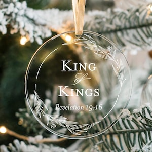 Names of Christ Acrylic Ornaments: Christian Christmas Decor Gift Set