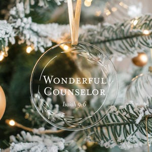 Names of Jesus Acrylic Christmas Ornaments: Set of Four
