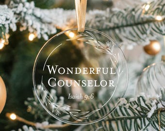 Names of Jesus Acrylic Christmas Ornaments: Set of Four