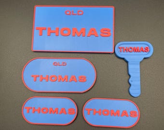 Personalized Little Tikes Number Plate & Key Set – Custom Cozy Coupe License Plates | Front, Rear, Side Plates and Key Christmas Gift