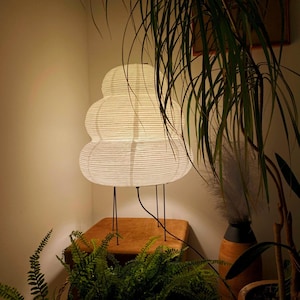 Lampada da scrivania in carta di riso a LED giapponese con oscuramento tricolore – Elegante illuminazione artistica per la casa per soggiorno/camera da letto/hotel e comodino