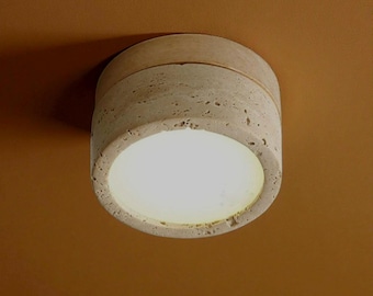 Japanese Wabi-Sabi Stone LED Ceiling Light – Cream Finish | Modern Living Room, Bedroom, Corridor & Restaurant Downlight