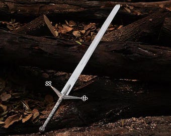 Handgefertigtes Damaszener schottisches Claymore-Schwert im Valhalla-Stil mit Lederscheide