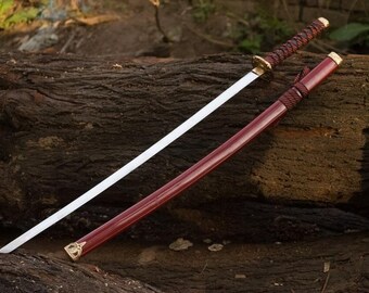 Handgefertigtes 40" japanisches Samurai Katana – Edelstahl Sammlerschwert mit Scheide