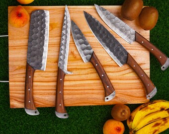 Handgefertigtes Damast Kochmesser Set, Benutzerdefinierte Küchenmesser, Geschenk