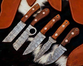 Handgefertigtes Damast Kochmesser Set, Benutzerdefinierte Küchenmesser, personalisiertes Geschenk