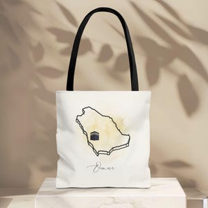 Custom Islamic Tote Bag with Kaaba, Mekkah, Madinah | Personalized Hajj, Umrah, Eid Gift for Women | Personalized shopping bag with flowers