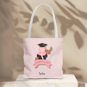 Customized Islamic tote bag with hijabi Girl | Gift for Eid, Hajj, Umrah | Muslima lifestyle | Graduation gift | Bag with Ayat Quran, Hadith