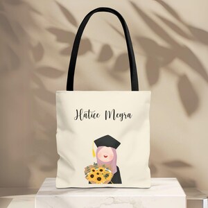 Customized Islamic tote bag with hijabi Girl | Gift for Eid, Hajj, Umrah | Muslima lifestyle | Graduation gift | Bag with Ayat Quran, Hadith