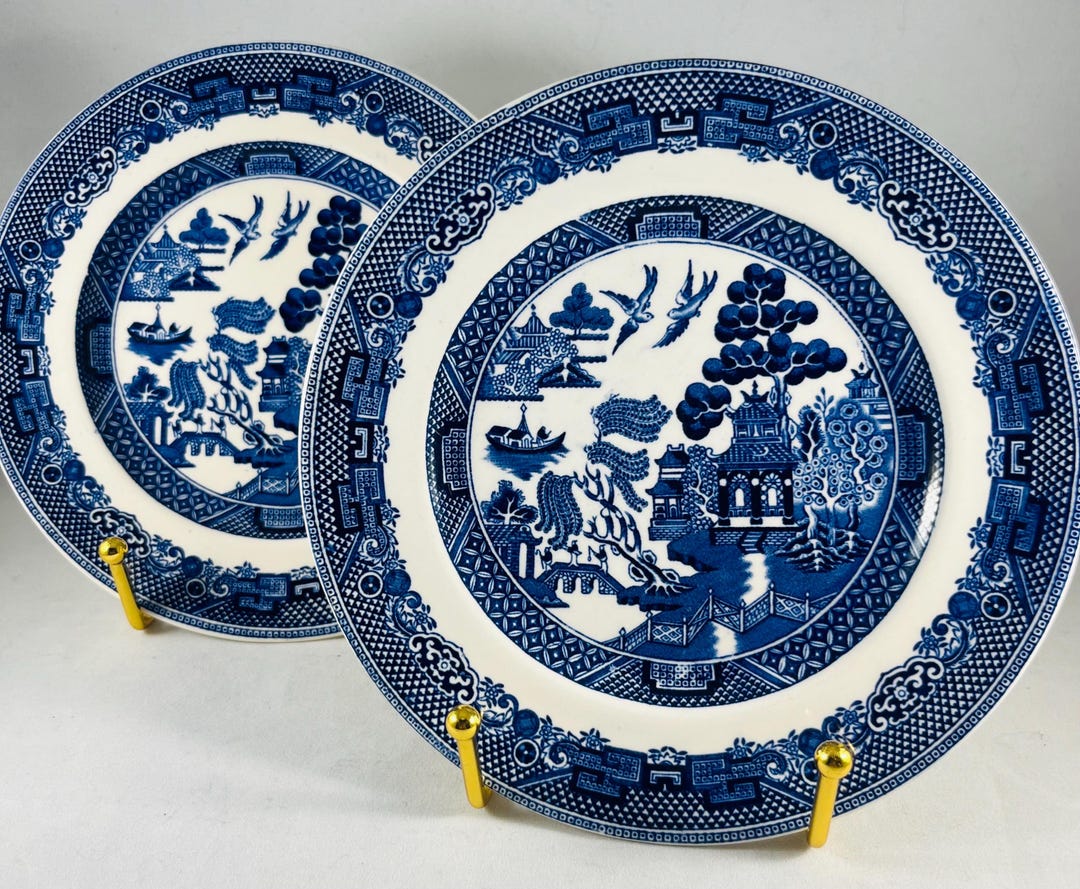 Set of Two Johnson Brothers England "willow" Pattern Side Plate (6.5 ...