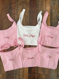 Personalized Embroidered Tank Top, Custom Embroidery Mrs Bride gift, Bachelorette party idea
