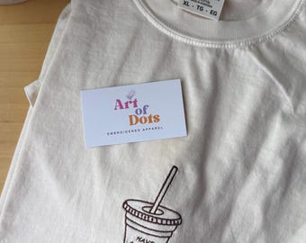 Have a great day T-shirt, geborduurd ijskoffieshirt, Ice Coffee Lover-T-shirt, Iced Coffee-shirt, Moederdagcadeau, cadeau voor haar, grappige T-shirts
