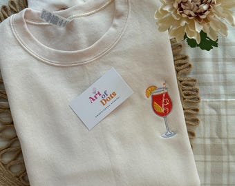 Aperol Spritz Cocktail besticktes Sweatshirt, Benutzerdefinierte Brautpartygeschenk