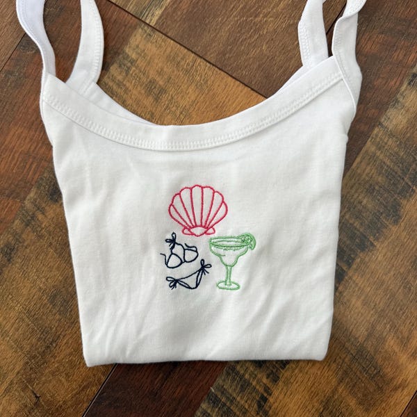 Personalized Embroidered Icon Tank Top, Custom Embroidery Mrs Bride gift, Bachelorette party idea