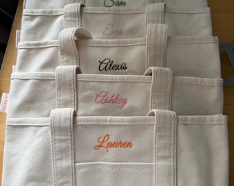 Custom Embroidered Mini Tote Bag, Personalized Bridesmaids Boat Tote gift, Bachelorette Gifts,
