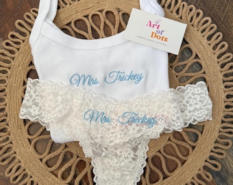 Personalized Bride Lingerie Set, Bride Underwear Set, Wedding Day Lingerie, Gift Box for Bride, Anniversary Gift Box, Bridal Shower Gift Box