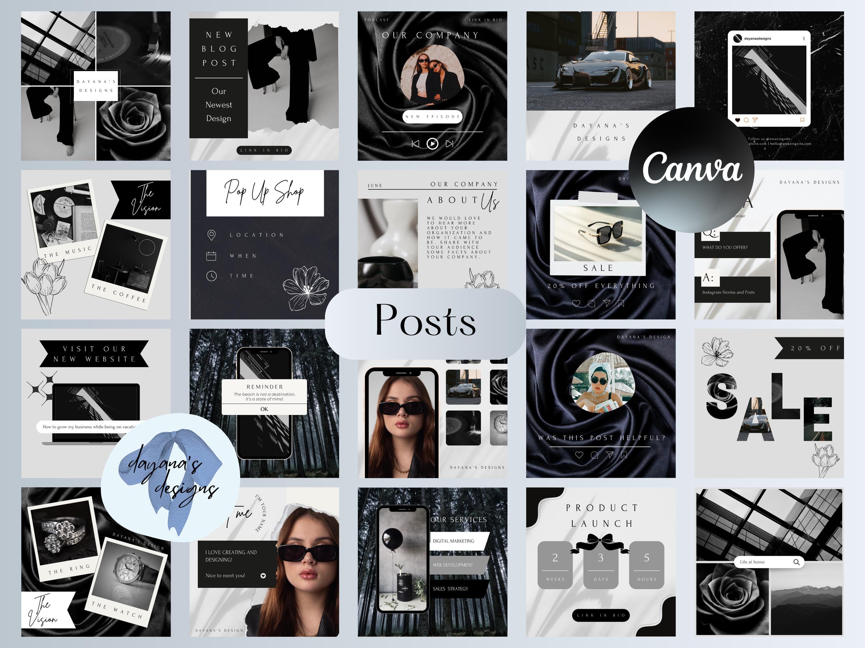 Instagram Templates | Black and White Template | Luxury Templates ...