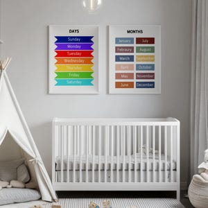 Puede incluir: Dos gr&aacute;ficos coloridos con los d&iacute;as de la semana y los meses del a&ntilde;o. El gr&aacute;fico de los d&iacute;as de la semana tiene un esquema de colores arco&iacute;ris y el gr&aacute;fico de los meses del a&ntilde;o tiene un esquema de colores azul, verde y marr&oacute;n.