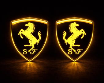 Ferrari fender side skirts R&L luminous emblem