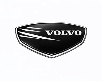 Carrocería e interior Volvo en negro, plata, blanco, emblema azul
