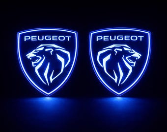 Peugeot fender side skirts R&L emblem illuminated