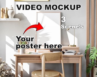 Animated Frame Mockup: DIN A ISO, Natural Shadows (PSD & MP4)