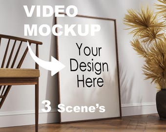 Videomodel met geanimeerde lijst: minimaal houten frame (psd mp4)