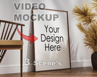 Animated Frame Video Mockup: Vertical ISO Sizes (PSD mp4)